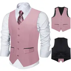 SN SONEC - Chaleco Gilet Hombre Chaqueta formal sin mangas Clasico Matrimonio