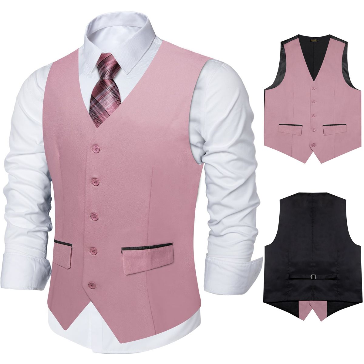 SN SONEC - Chaleco Gilet Hombre Chaqueta formal sin mangas Clasico Matrimonio