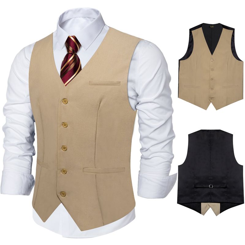 SN SONEC - Chaleco Gilet Hombre Chaqueta formal sin mangas Clasico Matrimonio