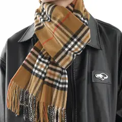 SN SONEC - Bufanda Hombre cachemira delgada cuadros y flecos Diferentes Modelos