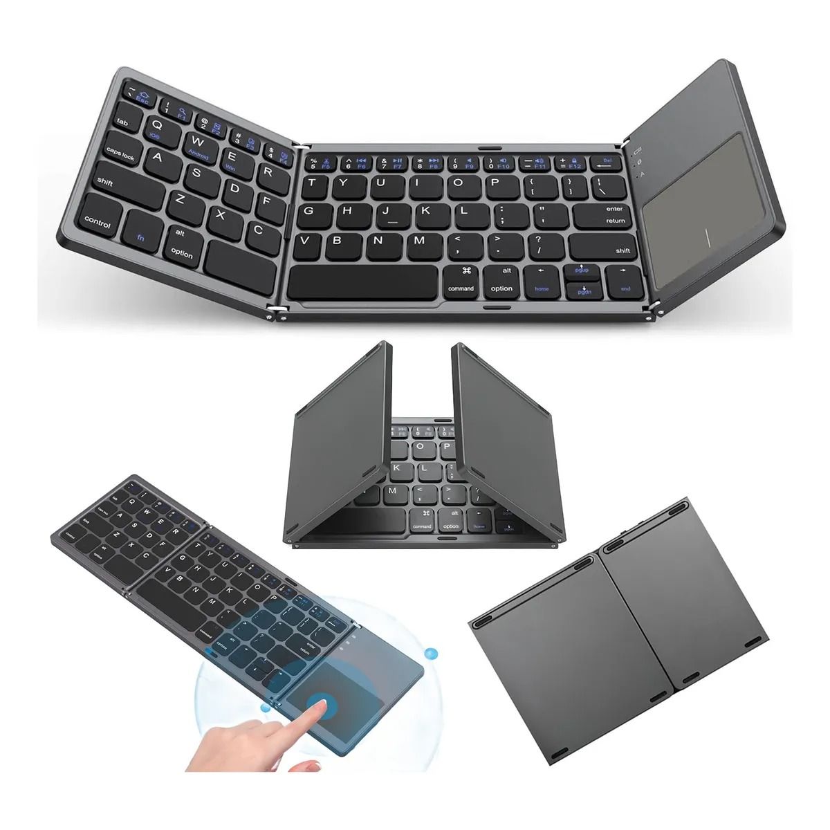 GIOIO - Mini Teclado Bluetooth Inalámbrico Plegable Y Recargable