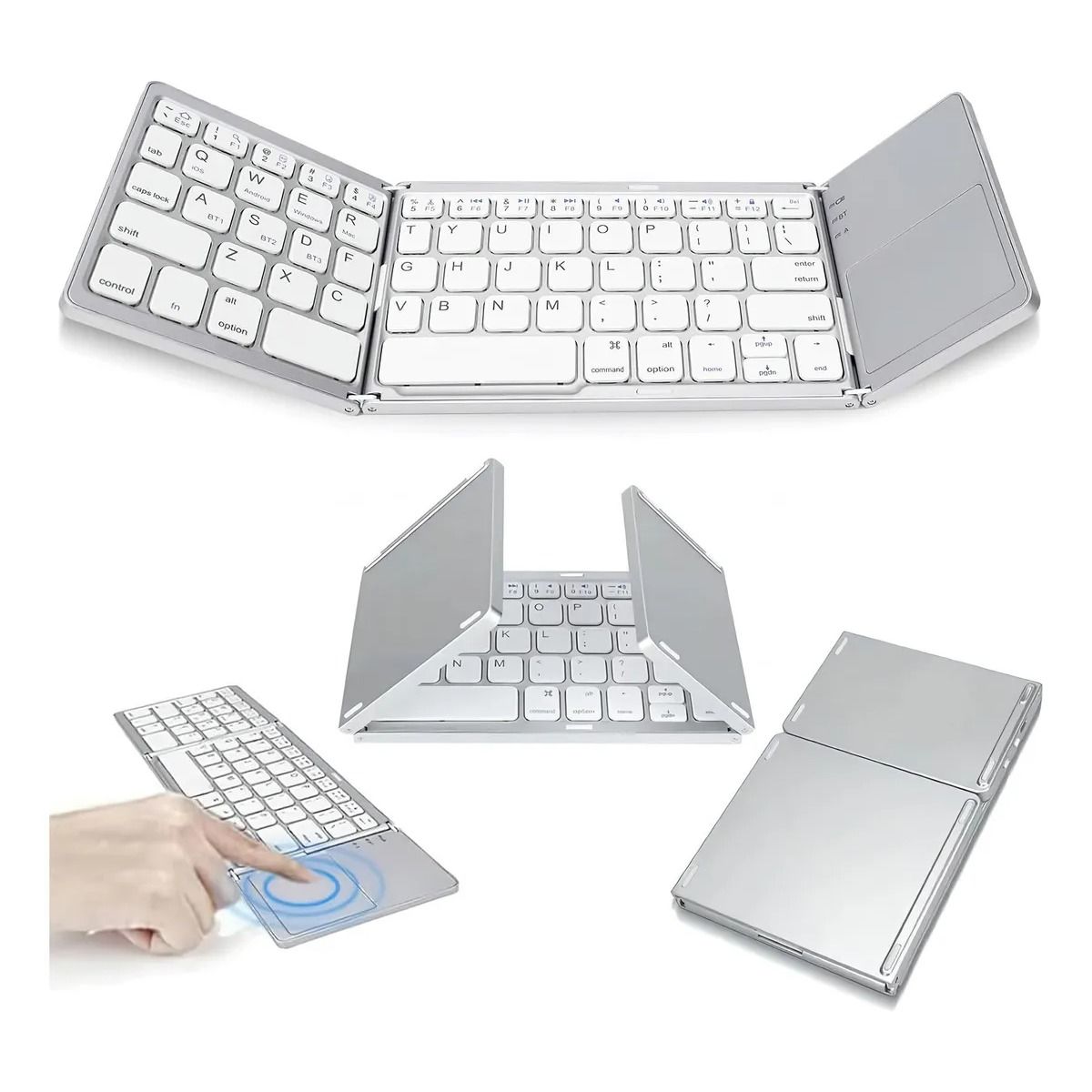 GIOIO - Mini Teclado Bluetooth Inalámbrico Plegable Y Recargable