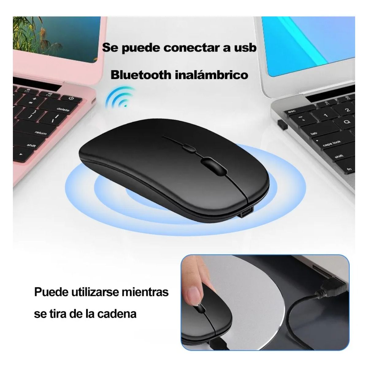 GIOIO - Mouse Inalambrico Portatil Recargable Ratón Silencioso 24g
