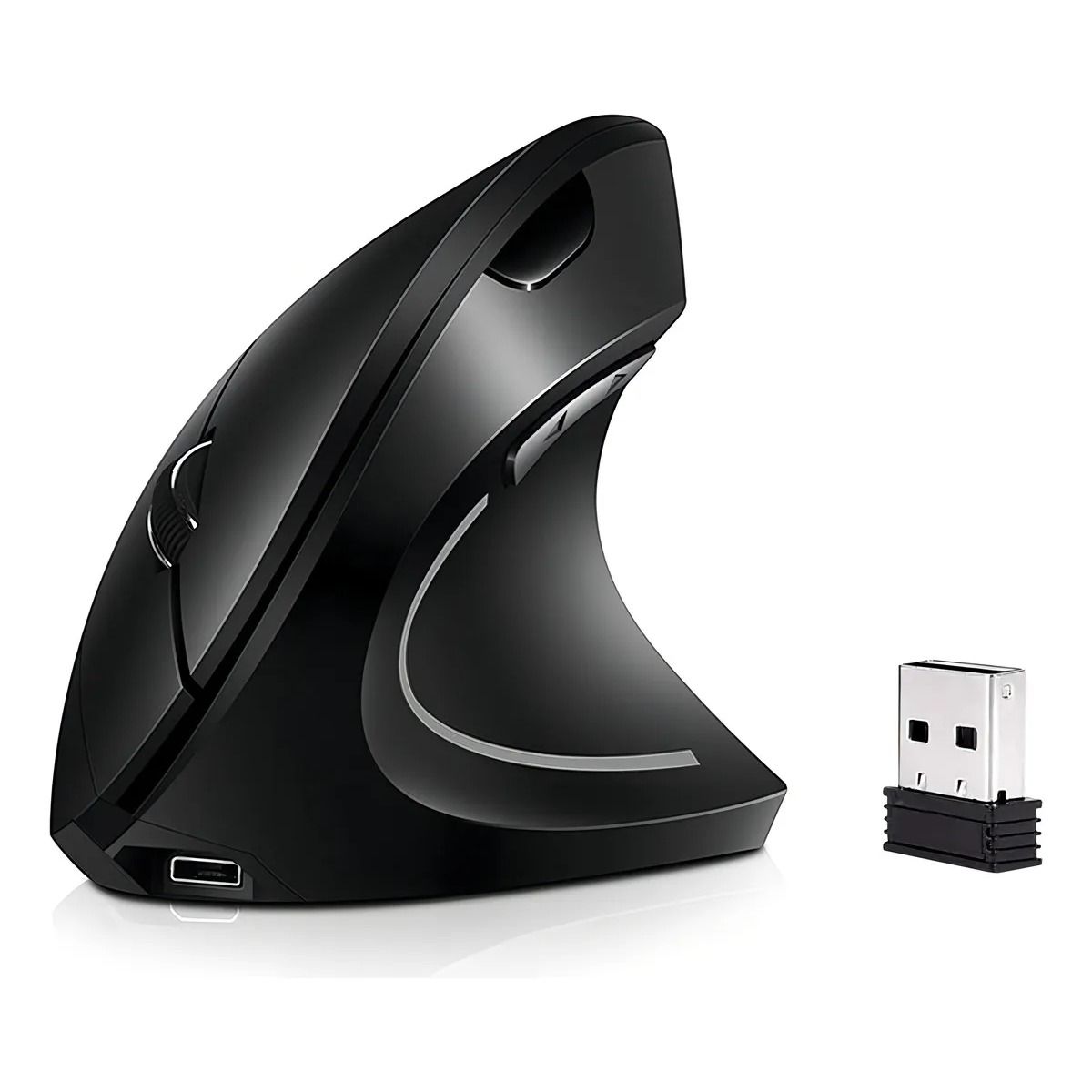 GIOIO - Ratón vertical inalámbrico ergonómico recargable 24 g