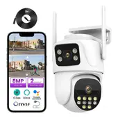 GIOIO - Cámara De Seguridad 8mp Wifi Exterior P24 Con Doble Lente.