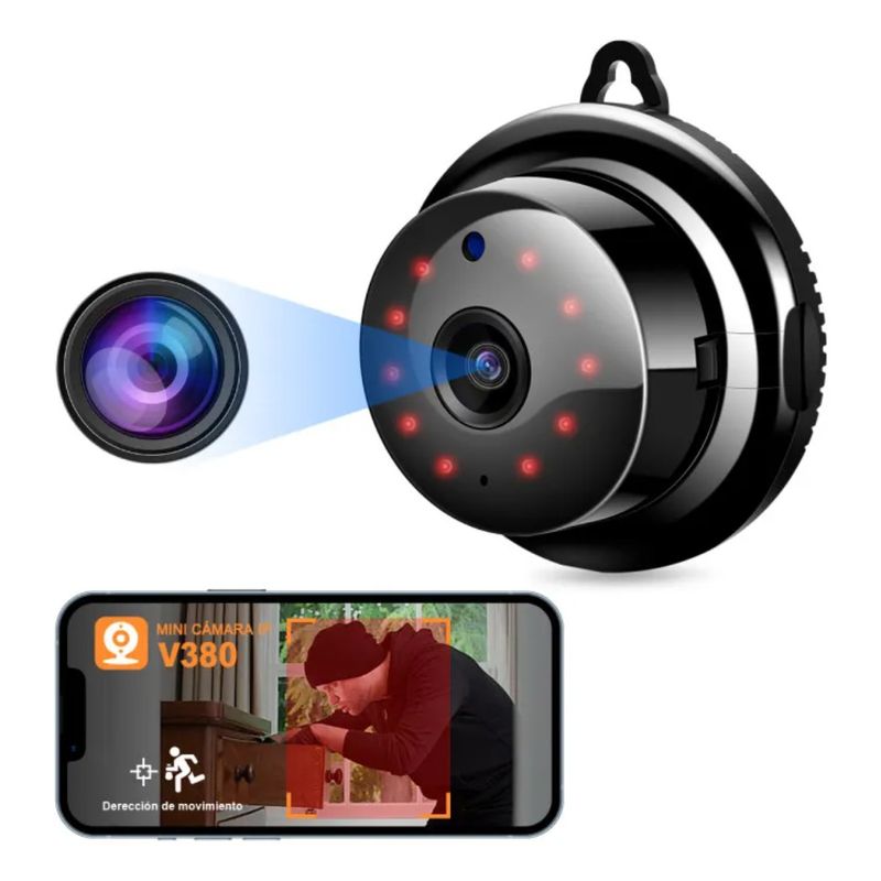 GIOIO - Mini Cámara V380 Pro Wifi Inalámbrica 1080p Visión Nocturna