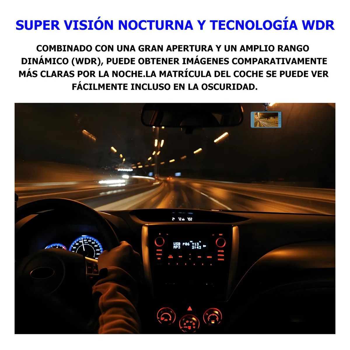 GIOIO - Grabadora De Conducción 2 Cámaras Y Pantalla Táctil 1080p