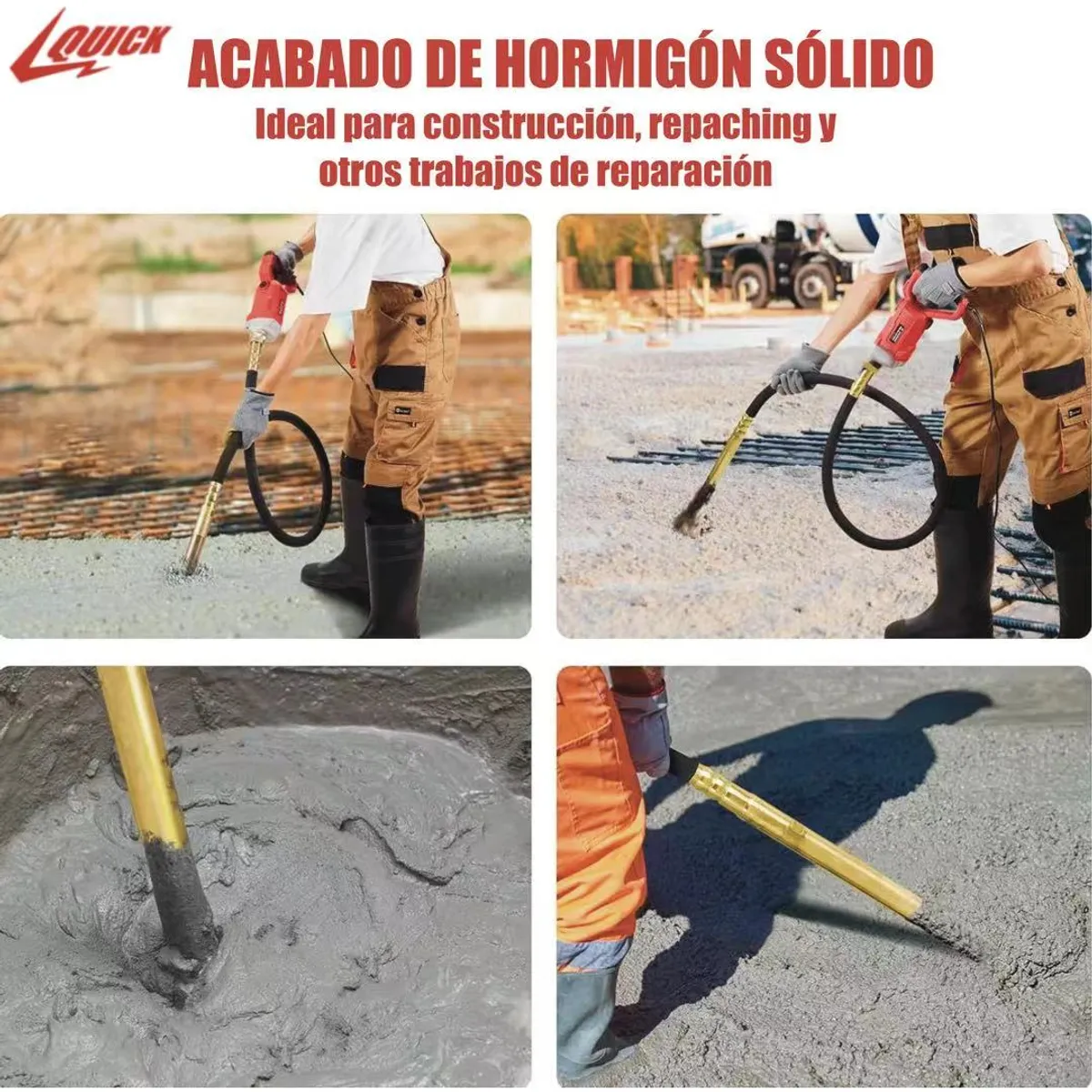 QUICK - Quick Vibrador Hormigón 800w Sonda 15mts Línea Profesional