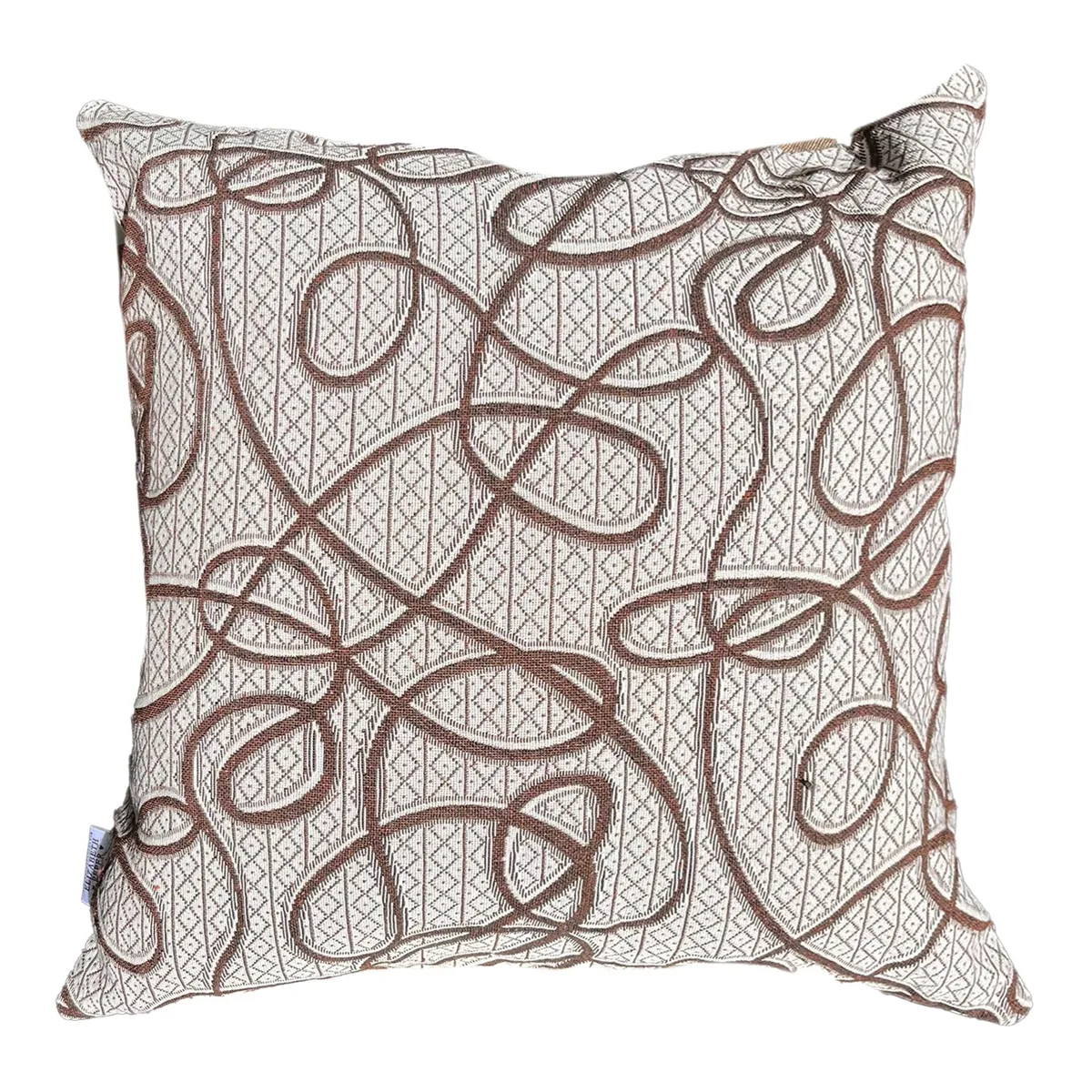 ELIZABETH PEPER - Funda Cojin Decorativo Diseño Cordon Café 45x45.
