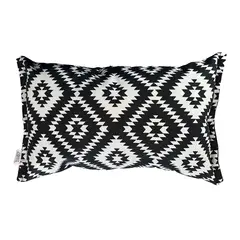 ELIZABETH PEPER - Cojin Decorativo Diseño Rombo Negro 60x40 Relleno.