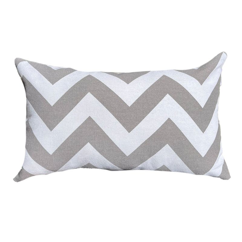 ELIZABETH PEPER - Cojin Decorativo Diseño ZigZag Gris 80x40 Relleno.