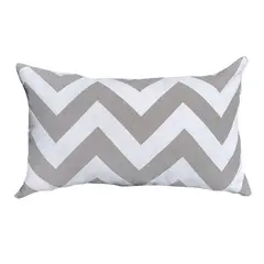 ELIZABETH PEPER - Cojin Decorativo Diseño ZigZag Gris 80x40 Relleno.