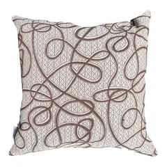 ELIZABETH PEPER - Cojin Decorativo Diseño Cordon Café 45x45 Relleno.