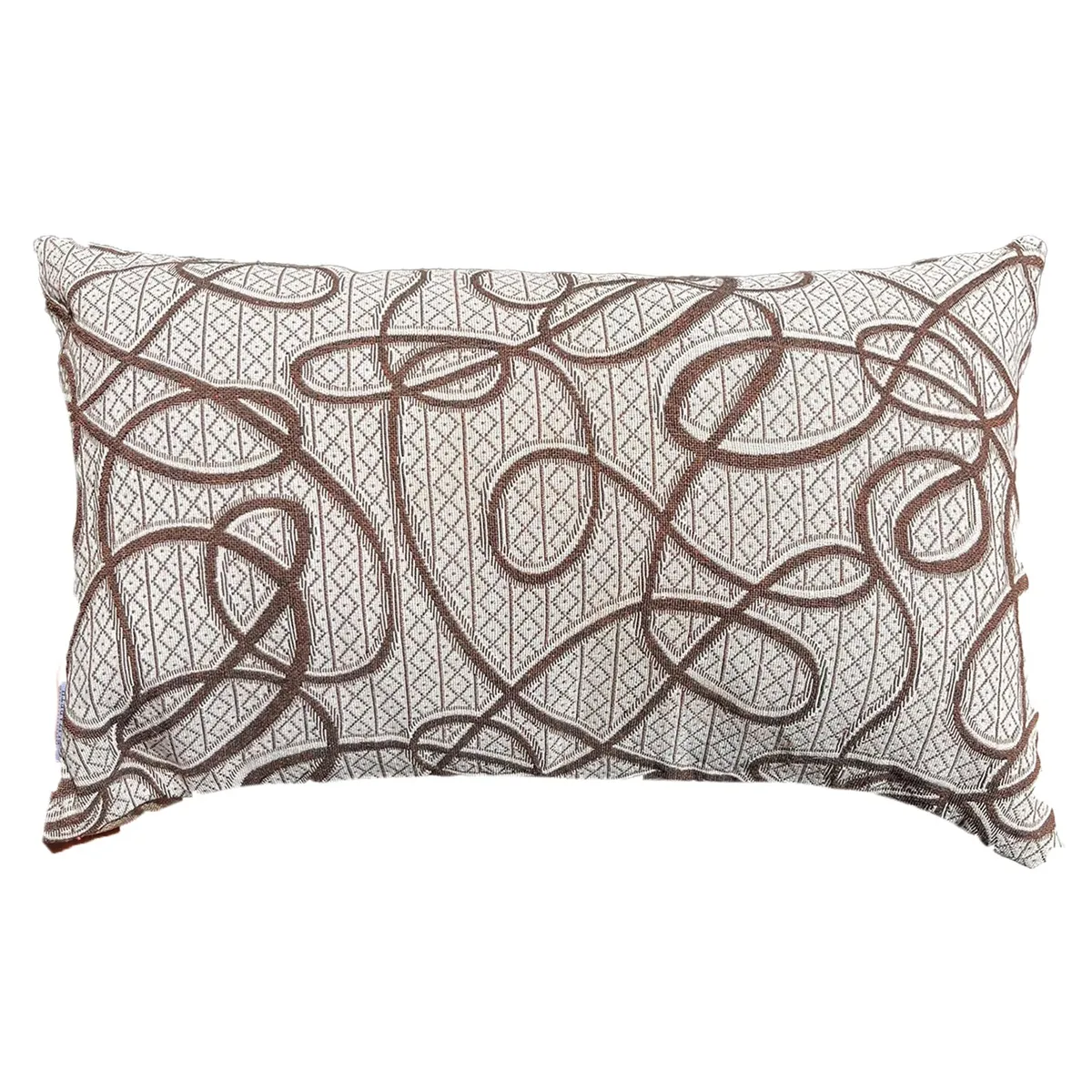 ELIZABETH PEPER - Cojin Decorativo Diseño Cordon Café 60x40 Relleno.