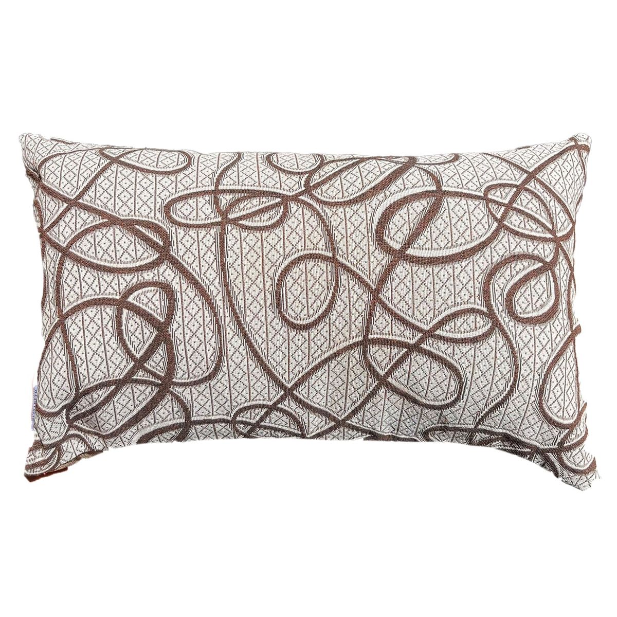 ELIZABETH PEPER - Cojin Decorativo Diseño Cordon Café 80x40 Relleno.