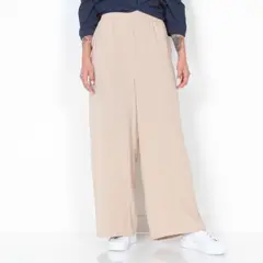 WADOS - PANTALON WIDE LEG TIRO ALTO SOLIDO PRETINA ELASTICADA CON BOLSILLO