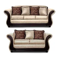 ADONIS LEUDH - Living 3+2 Palermo Envejecido Extra Grande Beige Con Pelitos