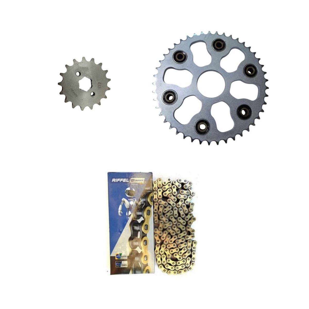 GENERICO - Kit Transmision Moto Motorrad Xmm 250 Con Cadena Dorada