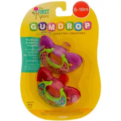 THE FIRST YEARS - PACK 2 CHUPETE SILICONA GUMDROP 6-18 MESES PINK