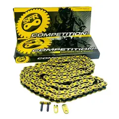 GENERICO - Cadena Reforzada para Moto 428 x 138 Dorada c/ Seguro