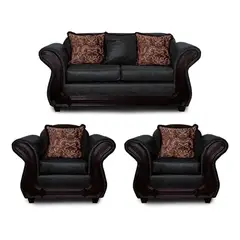 ADONIS LEUDH - Living 2+1+1 Palermo Envejecido Extra Grande Negro Con Pelitos