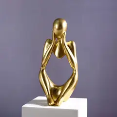GENERICO - Figuras De Escultura De Pensador Para Decoración Elegante Dorado