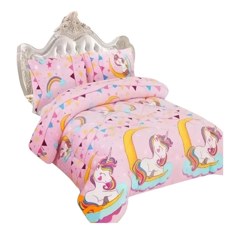 GENERICO - Plumon Cubre Cama Infantil Chiporro y Pluss Reversible Plaza y media.