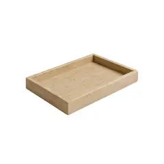 BM BRUNO MARMOL - Bandeja Rectangular de Mármol Travertino 21x15cm