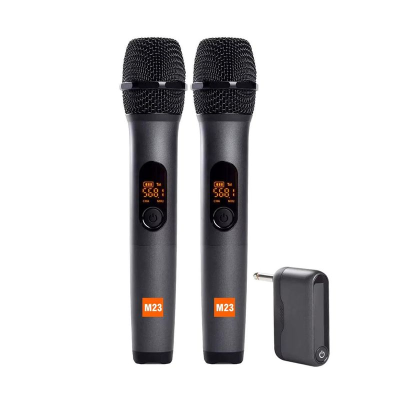 FIDEK - Kit de Microfonos Inalambricos Portatil Fidek M23