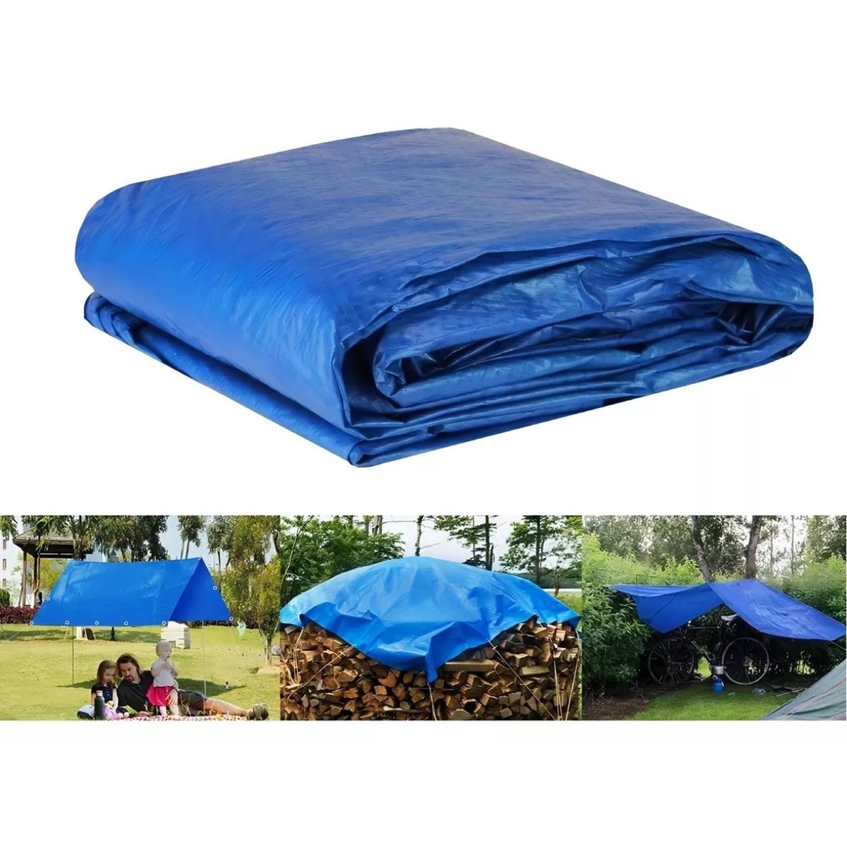 GENERICO - Lona Impermeable Azul Multifuncional 6 x 4 Metros