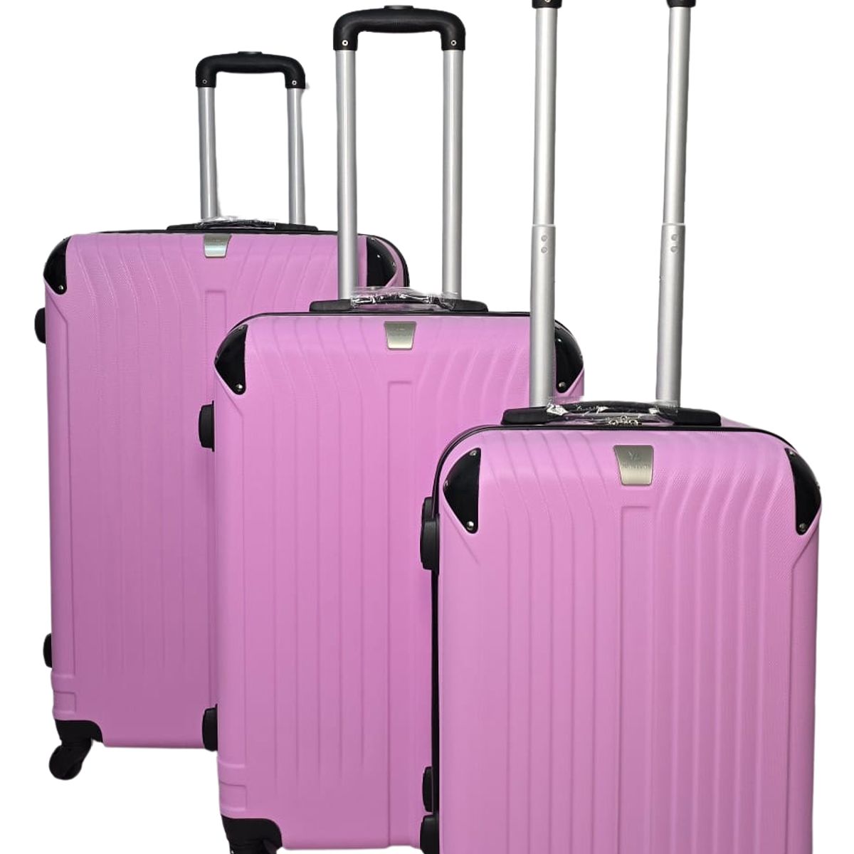 GENERICO - Set 3 Maletas Rigidas Ruedas 360- rosado pastel 28