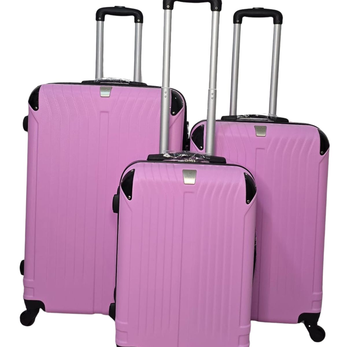 GENERICO - Set 3 Maletas Rigidas Ruedas 360- rosado pastel 28
