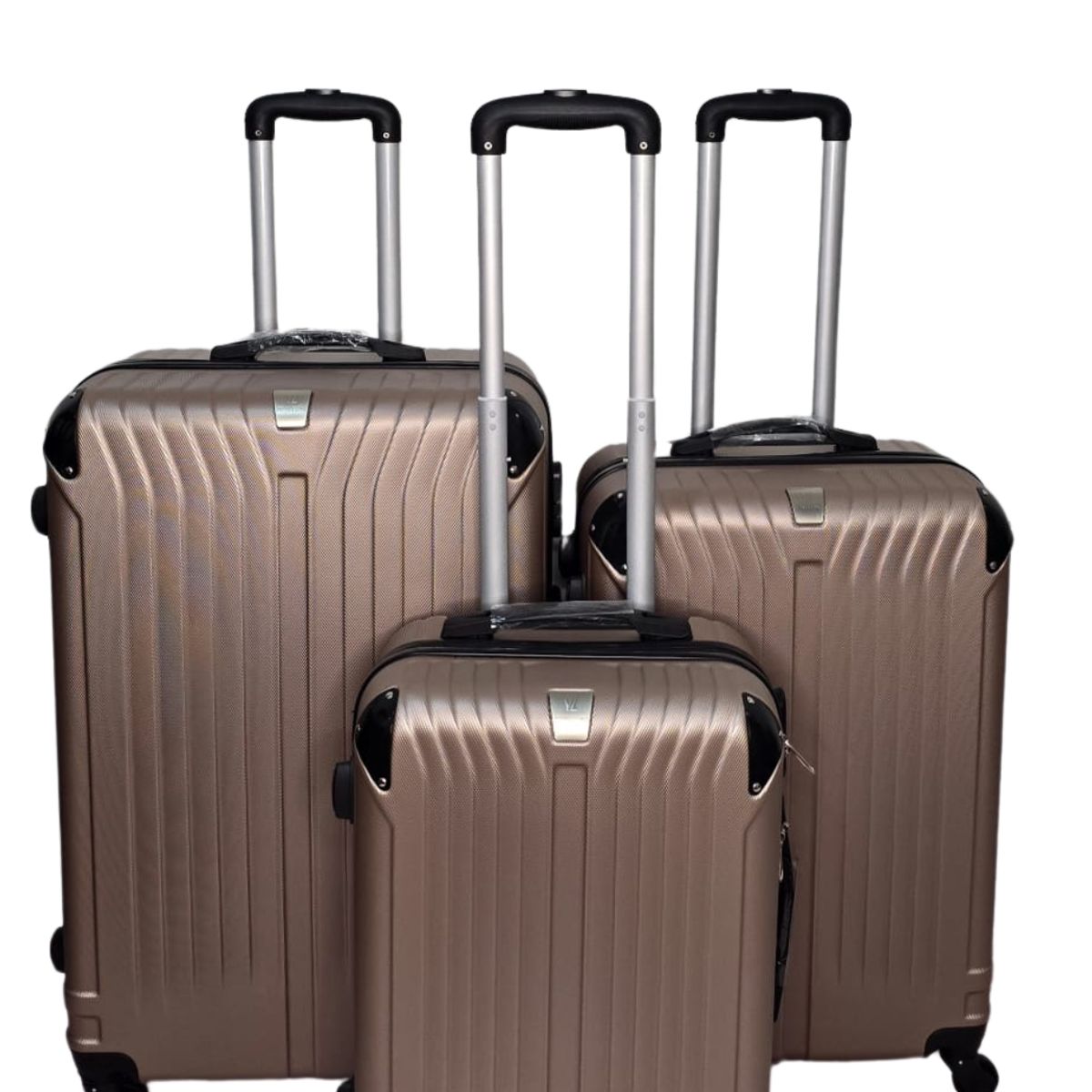 GENERICO - Set 3 Maletas Rigidas Ruedas 360- oro rosa 28