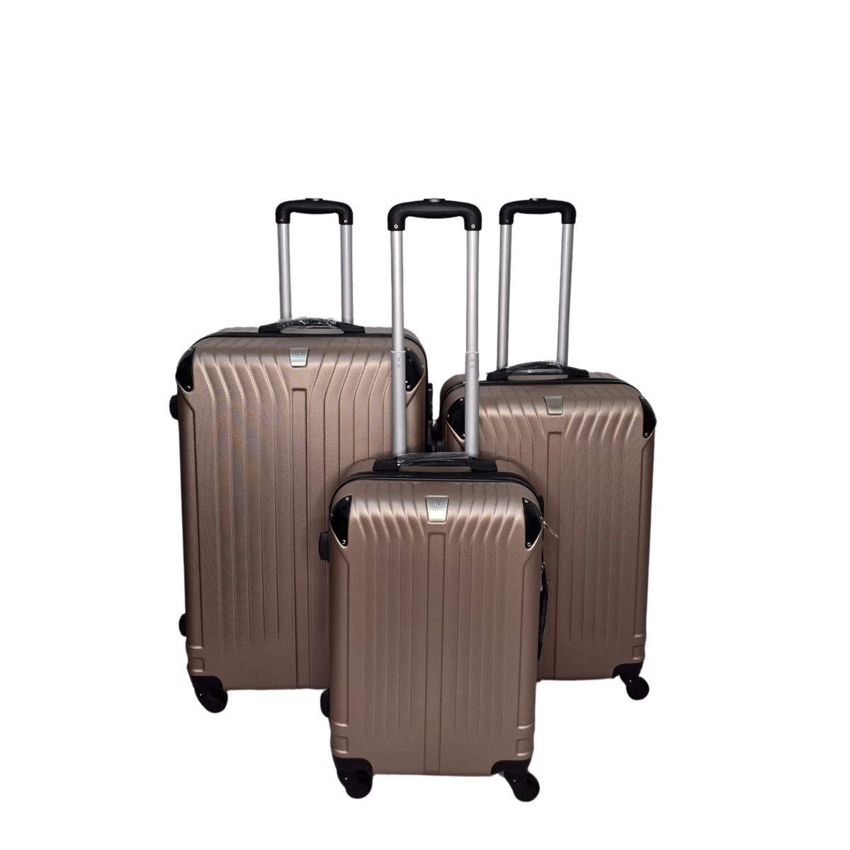 GENERICO - Set 3 Maletas Rigidas Ruedas 360- oro rosa 28