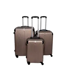 GENERICO - Set 3 Maletas Rigidas Ruedas 360- oro rosa 28