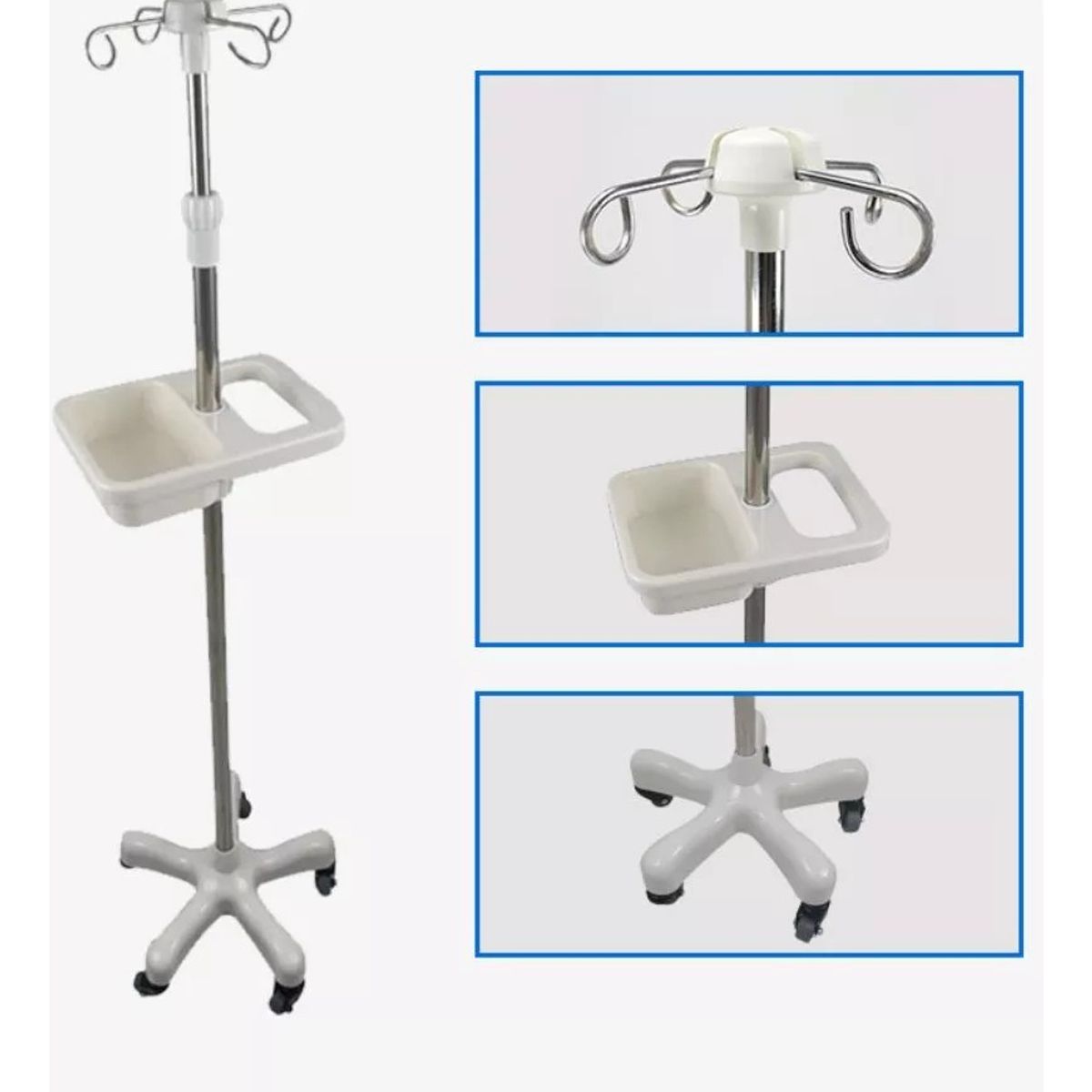 U BUY - Porta Sueros Con Altura Ajustable Y Capacidad Para 4 Bolsas