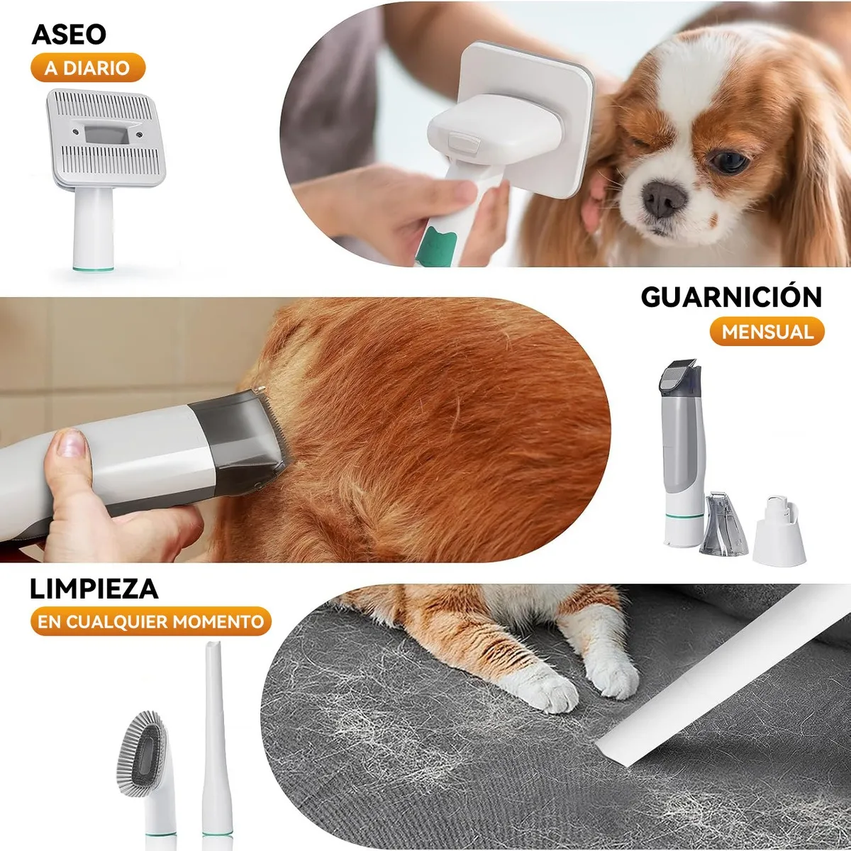 U BUY - 7 En 1 Kit De Cortapelo Y Aspiradora Para Perros Gatos