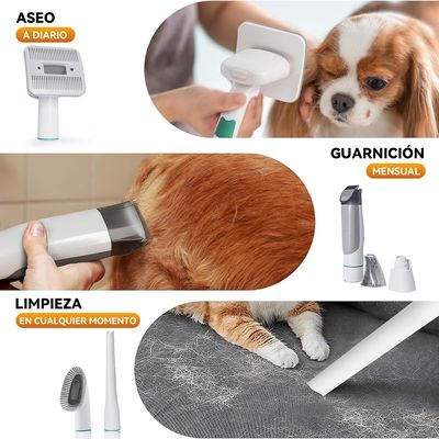Imagen 2 del producto 7 En 1 Kit De Cortapelo Y Aspiradora Para Perros Gatos