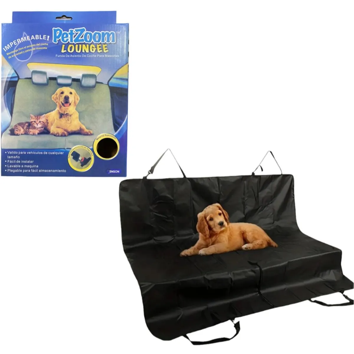 GENERICO - Funda Cubre Asiento Mascotas Auto Cobertor Perro Auto Grande.