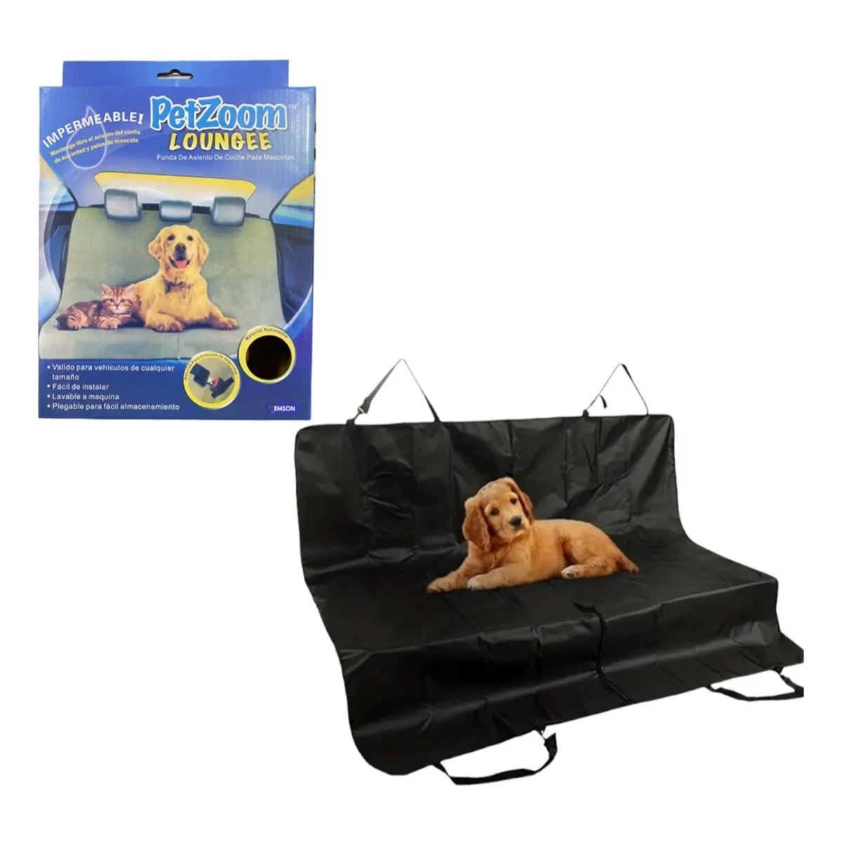 GENERICO - Funda Cubre Asiento Mascotas Auto Cobertor Perro Auto Grande.