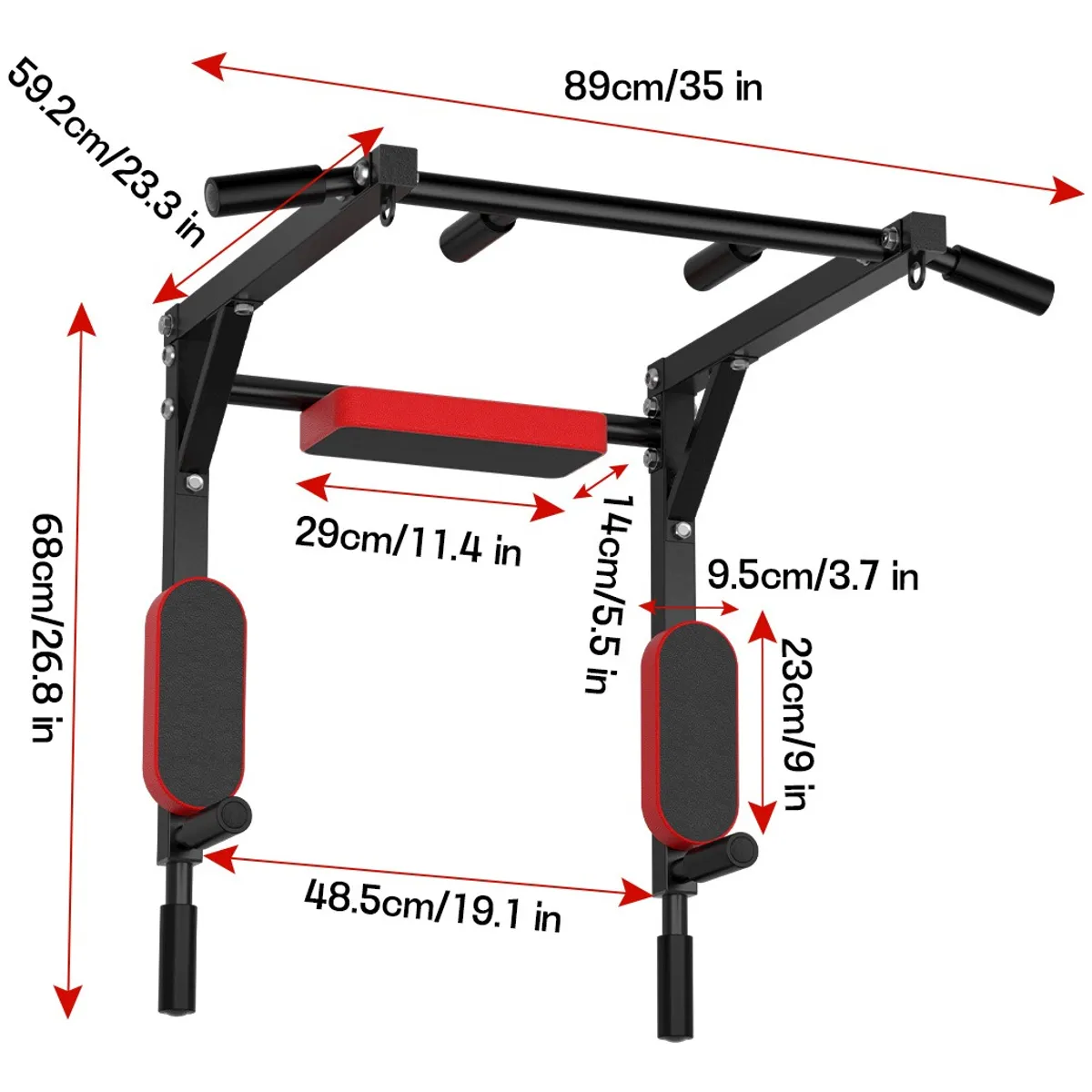 EASY FIT - Barra Dominadas Ejercicios Multifuncional Pared Gym 8en1