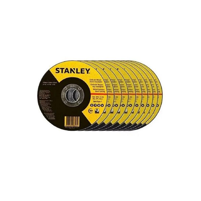 GENERICO - Pack de 25 Discos de Corte 4 12 X 10mm Stanley Amarillo