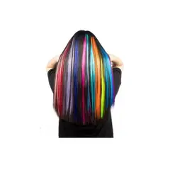 GENERICO - Pack 12 exten. cabello sintético colores fantasía multicolor