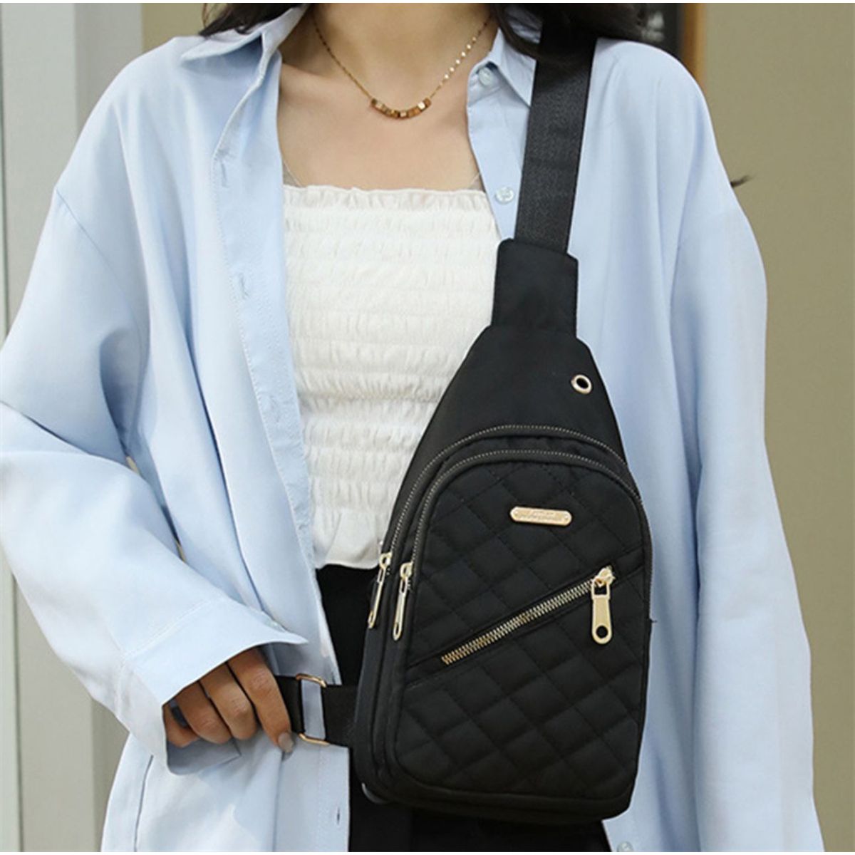 GENERICO - Bolso Cruzado Banano Para Mujer Gran Capacidad