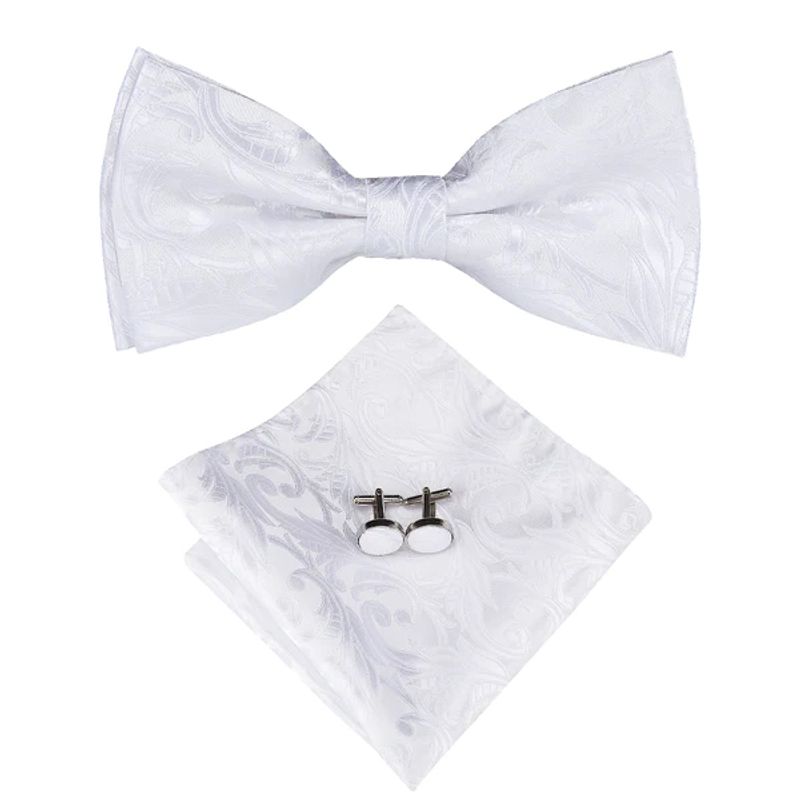 SN SONEC - Corbatin Seda Hombre Paño y colleras Set humita regalo formal Pajarita