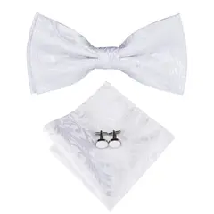 SN SONEC - Corbatin Seda Hombre Paño y colleras Set humita regalo formal Pajarita