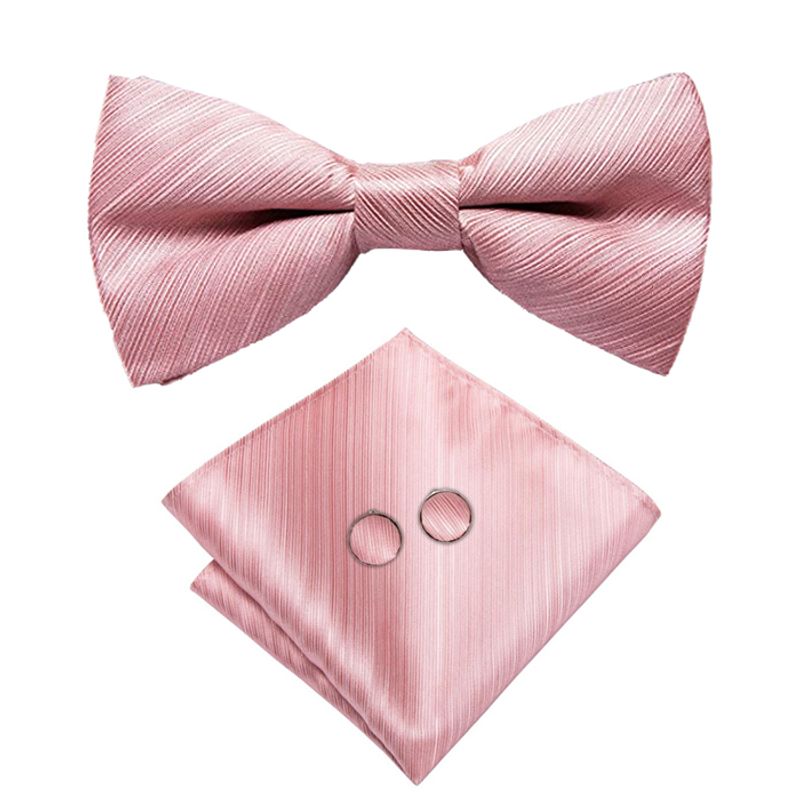 SN SONEC - Corbatin Seda Hombre Paño y colleras Set humita regalo formal Pajarita