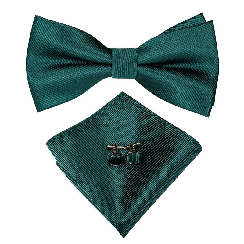 SN SONEC - Corbatin Seda Hombre Paño y colleras Set humita regalo formal Pajarita