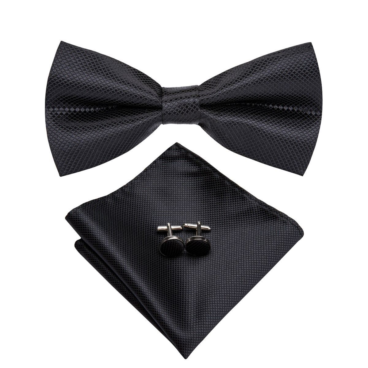 SN SONEC - Corbatin Seda Hombre Paño y colleras Set humita regalo formal Pajarita