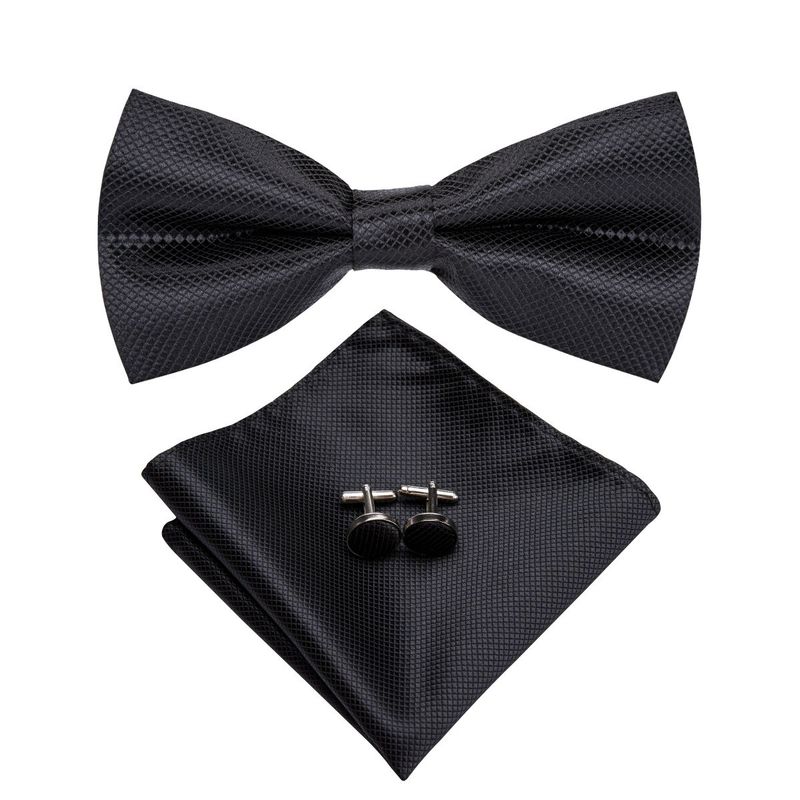 SN SONEC - Corbatin Seda Hombre Paño y colleras Set humita regalo formal Pajarita